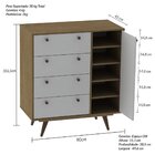 Cômoda Sapateira Retrô Plus 1 Pt 4 Gv Caravalho Rústico Branc