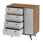 Cômoda Sapateira Retrô Plus 1 Pt 4 Gv Caravalho Rústico Branc