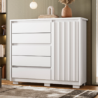 Cômoda Sapateira Ripada  Mallet Branco