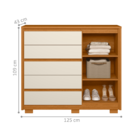 Cômoda Sapateira Ripada  Mallet Cinamomo Off White