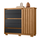 Cômoda Sapateira Ripada  Mallet Nature Titanium