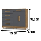 Cômoda Sapateira Sirius 2 Portas 5 Gavetas Vr Nature Alasca