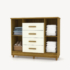 Cômoda Sapateira Valença 4 Gavetas 2 Portas Canela/champanhe