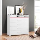 Cômoda Scarlet Branco Rosa Titanium Azul Com Espelho