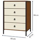 Cômoda Sevilha 4 Gavetas Preto/canela/off White - Art Panta