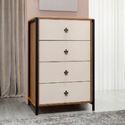 Cômoda Sevilha 4 Gavetas Preto/canela Rústico/off White - Art