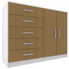Cômoda Siena 2 Portas 5 Gavetas Branco/canela - Panorama Móve