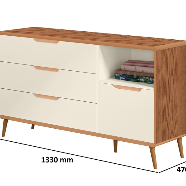 Comoda Sol Freijó C/ Sap Corrediças Telescópicas