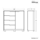 Cômoda Sole 1 Porta E 4 Gavetas Flex - Móveis Albatroz