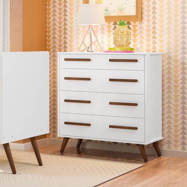 Cômoda Sonho Retrô 4 Gavetas Branco Bnn Decor