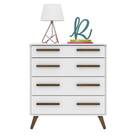 Cômoda Sonho Retrô 4 Gavetas Branco Bnn Decor