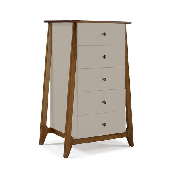 Cômoda Stoka 5gv Nogal E Bege