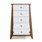 Cômoda Stoka 5gv Nogal E Branco