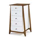 Cômoda Stoka 5gv Nogal E Branco