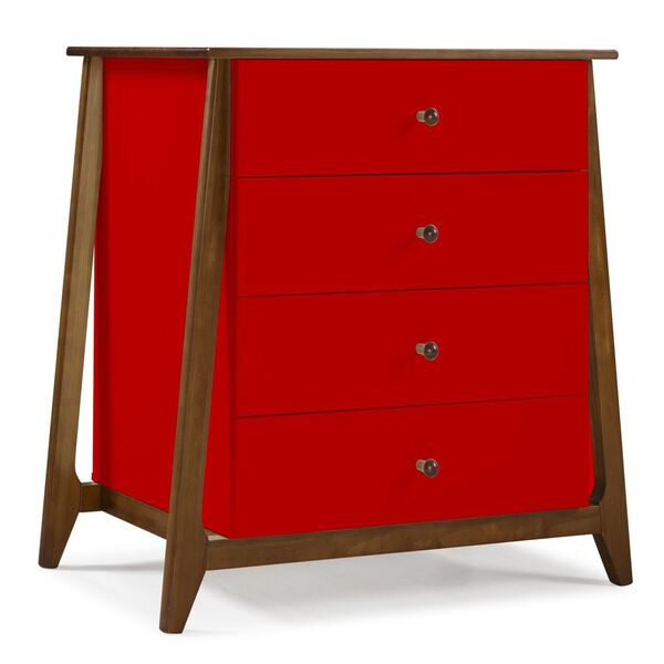 Cômoda Stoka Com 4 Gavetas - Vermelho - M48
