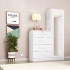 Cômoda Suelen Com Espelho 1 Porta 4 Gavetas Branco Fosco Bnn