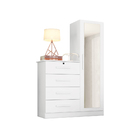 Cômoda Suelen Com Espelho 1 Porta 4 Gavetas Branco Fosco Bnn