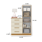 Cômoda Suelen Com Espelho 1 Porta 4 Gavetas Carvalho Grife Of