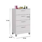 Cômoda Sueli 4 Gavetas 60cm Branco Tana Decor