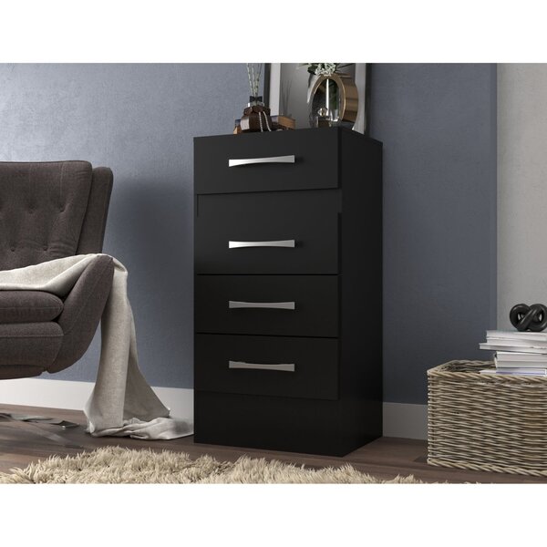 Cômoda Suprema 4 Gavetas 100% Mdp Preto