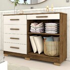 Cômoda Tailândia 2 Portas 5 Gavetas Imbuia/champanhe - Panora