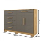 Cômoda Tailândia 2 Portas 5 Gavetas Nature/alasca - Panorama