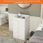 Comoda - Tampo De Vidro 4 Gav