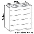 Comoda Tampo De Vidro 5 Gavetas 010059 Dcasa