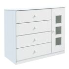 Cômoda Ternura 1 Porta 4 Gaveta Tililin Moveis Branco Cestapl