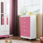Cômoda Ternura Baby Flex 5 Gv Branca E Rosa