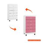 Cômoda Ternura Baby Flex 5 Gv Branca E Rosa