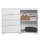 Cômoda Texas 2 Portas E 4 Gavetas Branco Moval