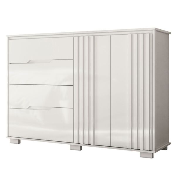 Cômoda Texas 2 Portas E 4 Gavetas Branco Moval