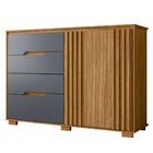 Cômoda Texas 2 Portas E 4 Gavetas Freijó Cinza Moval