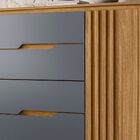 Cômoda Texas 2 Portas E 4 Gavetas Freijó Cinza Moval