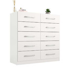 Cômoda Torres 10 Gavetas Em Mdp Com Pintura Uv Fosco Rodial