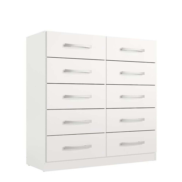 Cômoda Torres 10 Gavetas Em Mdp Com Pintura Uv Fosco Rodial