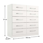 Cômoda Torres 10 Gavetas Em Mdp Com Pintura Uv Fosco Rodial