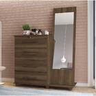 Cômoda Trento 4 Gavetas Com Espelho Vertical - Cedro