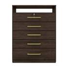 Cômoda Triunfo Com Chave 5 Gavetas Ébano Tana Decor