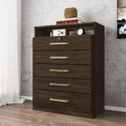 Cômoda Triunfo Com Chave 5 Gavetas Ébano Tana Decor