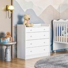 Cômoda Trocador Com Puxadores Em Estrela Doce Sonho Branco 25