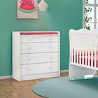 Cômoda Trocador Frozen 4 Gavetas Branco Tana Decor