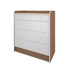 Cômoda Trocador Frozen 4 Gavetas Carvalho Branco Tana Decor