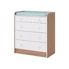 Cômoda Trocador Frozen 4 Gavetas Carvalho Branco Tana Decor