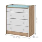 Cômoda Trocador York Carvalho Rústico Branco