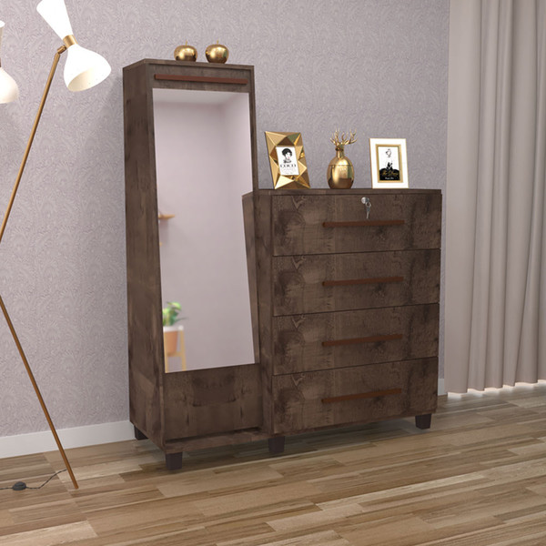 Comoda Tuboarte Multiplus 2019 1 Porta 4 Gavetas Com Espelho