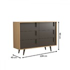 Cômoda Tulipa 6 Gavetas Nogal/grafite - Deibe Móveis