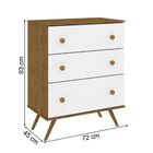 Cômoda Twister 3 Gavetas Tililin Móveis Imbuia Rustic/neve