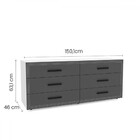 Cômoda Valência 6 Gavetas Branco/azul - Politorno